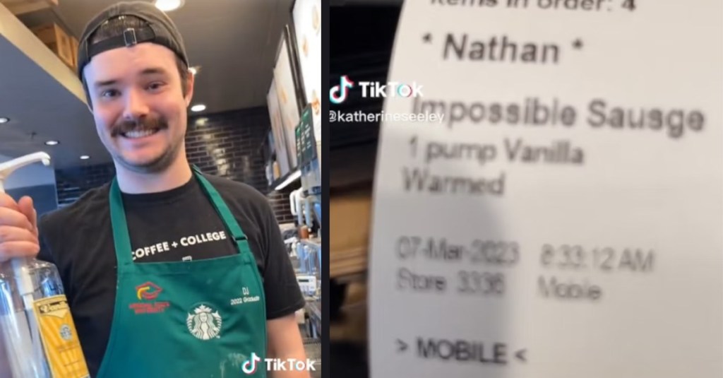 Starbucks Barista Baffled by an Impossible Sausage Sandwich Ordered With... a Pump of Vanilla?