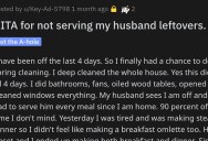 Woman Wants to Know if She’s Wrong for Not Serving Her Husband Leftovers