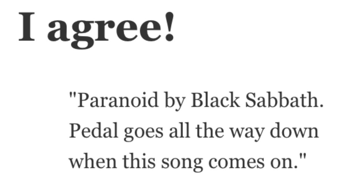 What Song Makes You Speed If It Comes On While You Re Driving Here S