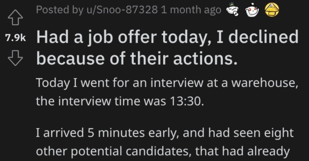 This Person Shared a Story About Why They Decided to Decline a Job Offer