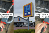 A Shopper Tries to Use a Hack to Avoid Paying 25 Cents for a Shopping Cart at Aldi