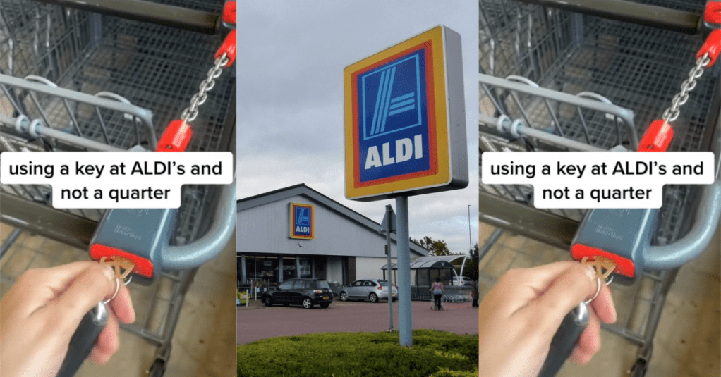 A Shopper Tries to Use a Hack to Avoid Paying 25 Cents for a Shopping Cart at Aldi