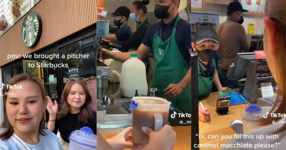 Starbucks Customers Bring A Pitcher To The Store So They Can Fill It With Caramel Macchiato. Did It Work?