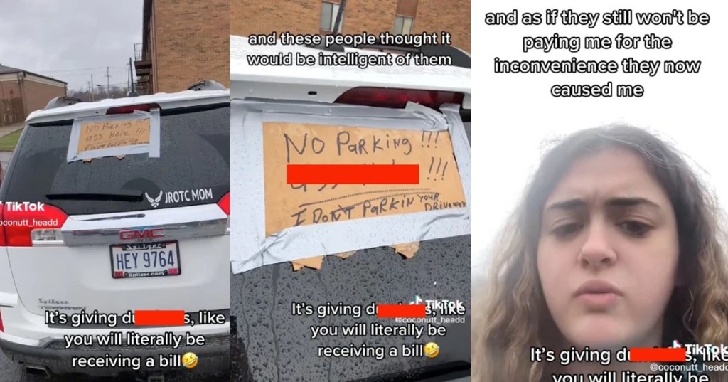 No Parking copy Woman Thought Neighbors Slashed Her Tires Because She Parked In Their Spot. But Then She Realized Something Hilarious.
