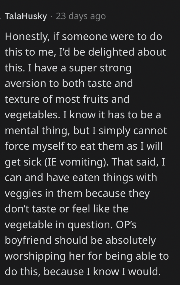 Screen Shot 2023 05 05 at 11.26.15 PM Woman Wonders Whether Its OK To Lie About What Youre Feeding Someone If Its Good For Them