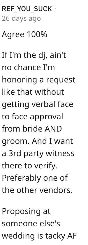 Screen Shot 2023 05 14 at 3.09.40 PM Man Asks if He’s Wrong for Ruining a Proposal at a Wedding