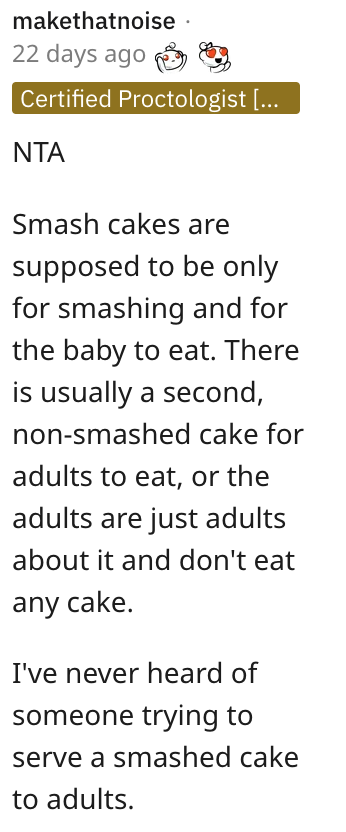 Screen Shot 2023 05 23 at 10.53.07 AM Person Wants to Know if They’re Wrong for Refusing to Eat a Child’s “Smash Cake”