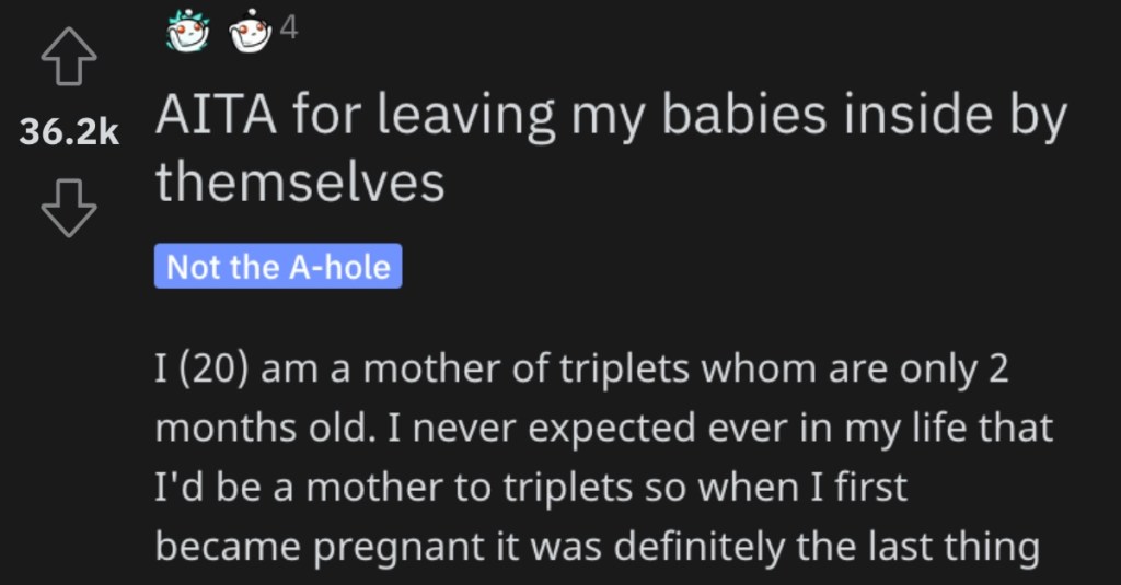 She Left Her Babies Inside by Themselves. Was She Wrong?