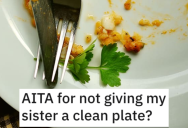 Person Asks if They’re a Jerk for Not Giving Their Sister a Clean Plate at Dinner