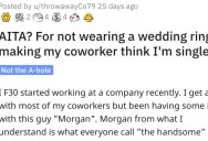 Woman Asks if She’s Wrong for Not Wearing Her Wedding Ring and Making a Co-Worker Think She Was Single