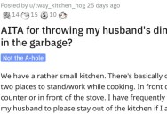 Woman Asks if She’s a Jerk for Throwing Her Husband’s Dinner in the Garbage