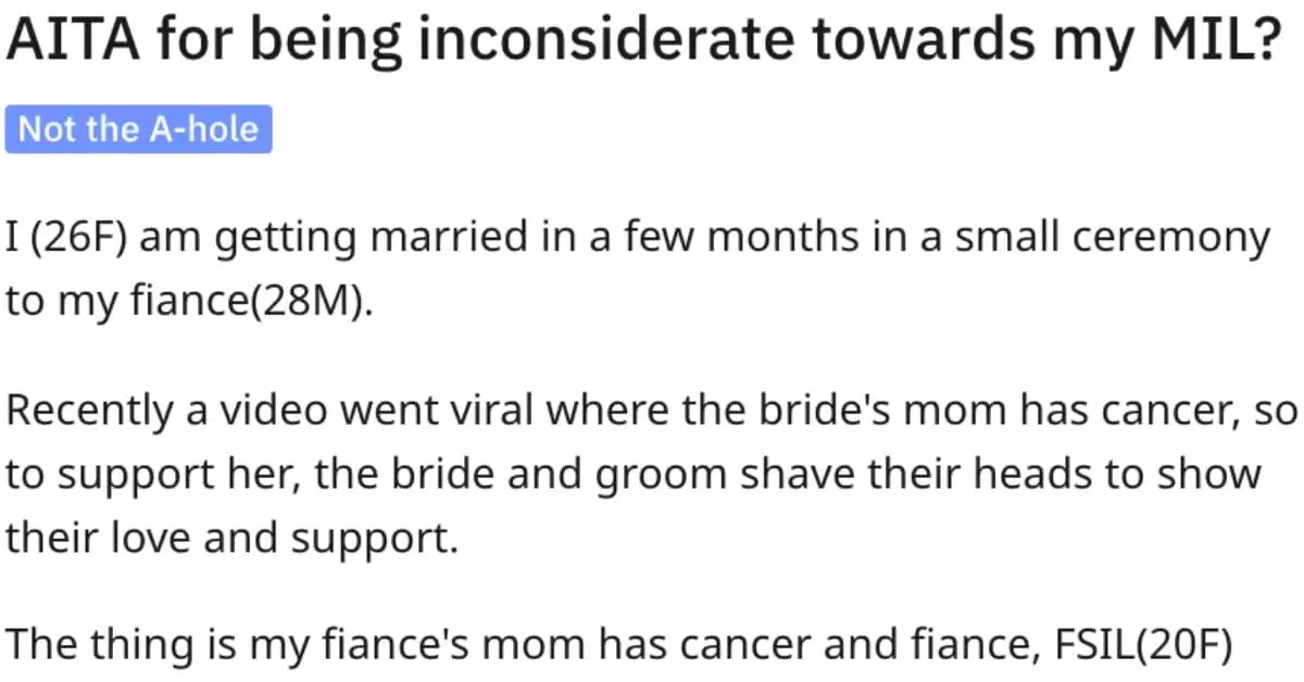 Woman Asks if She's Wrong for Being Inconsiderate to Her Mother-In-Law