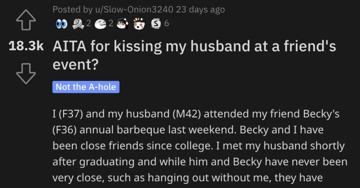 Is She Wrong for Engaging in PDA at a Friend's Event? Here's What People Said.