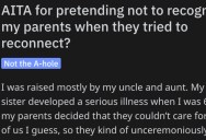 Person Asks if They’re Wrong for Pretending Not to Recognize Their Parents When They Tried to Reconnect