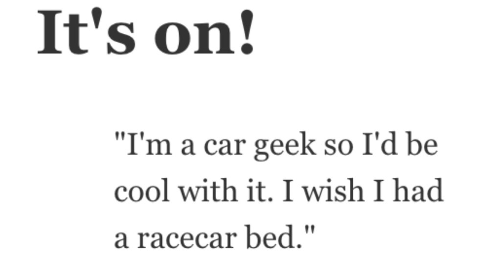 Women Talk About How They’d React if They Went Home With a Guy and He Had a Racecar Bed