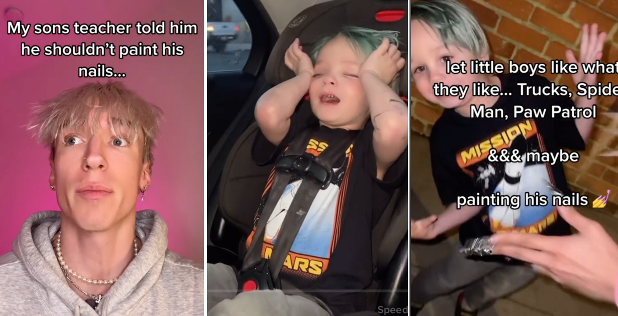 Boy's Teacher Said Painting Nails Is Only For Girls, So This Dad Took His Son For A Spa Day