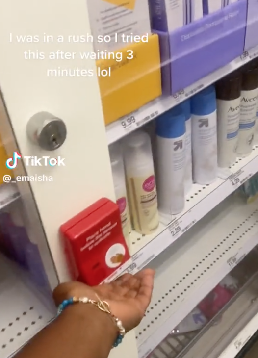 Screen Shot 2023 06 06 at 9.37.55 AM Target Shopper Points Out How Locked Shelves Are A Bad Trend After Hitting the Help Button Repeatedly and Being Ignored