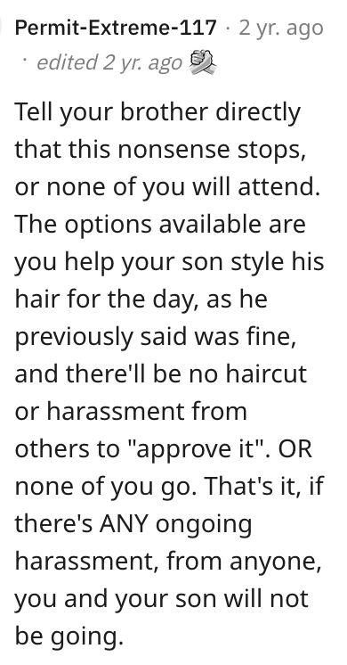 Screen Shot 2023 06 10 at 4.55.12 PM They Won’t Cut Their Child’s Hair for a Wedding. Are They Acting Like a Jerk?