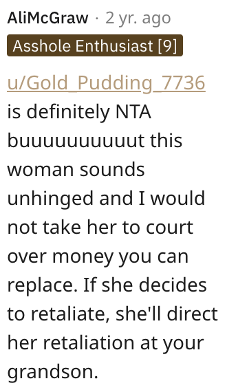 Screen Shot 2023 06 16 at 10.18.13 AM Is She Wrong for Threatening to Sue Her Daughter In Law? People Shared Their Thoughts.