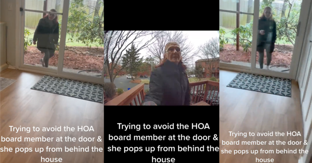 TIkTokHOAWoman A Rude HOA Board Member Trespassed Onto a Resident’s Property to Knock on Their Back Door