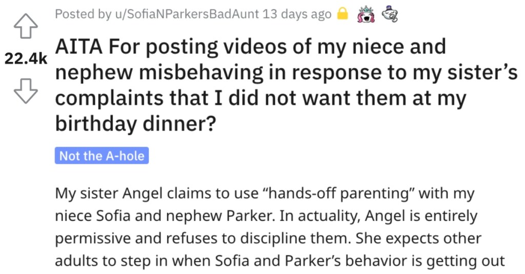 She Posted Videos of Her Niece and Nephew Misbehaving to Prove a Point. Was She Wrong?