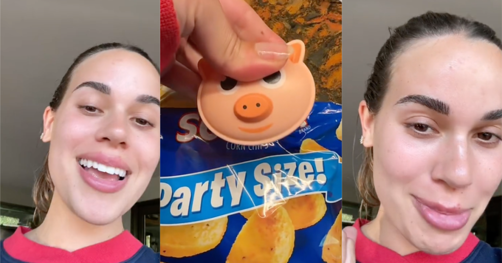 TikTokAlmondMomOink Almond Mom Uses Piggy Oinking Chip Clips to Shame Her Daughter for Snacking, So She Puts Mom On Blast