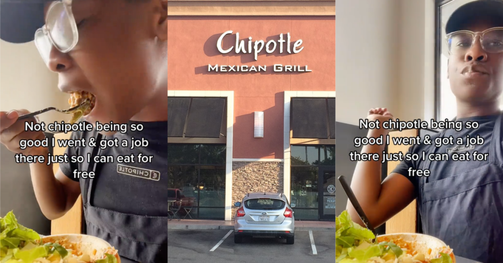 TikTokChipotleFreeFood This Person Got a Job at Chipotle Just So They Could Eat for Free