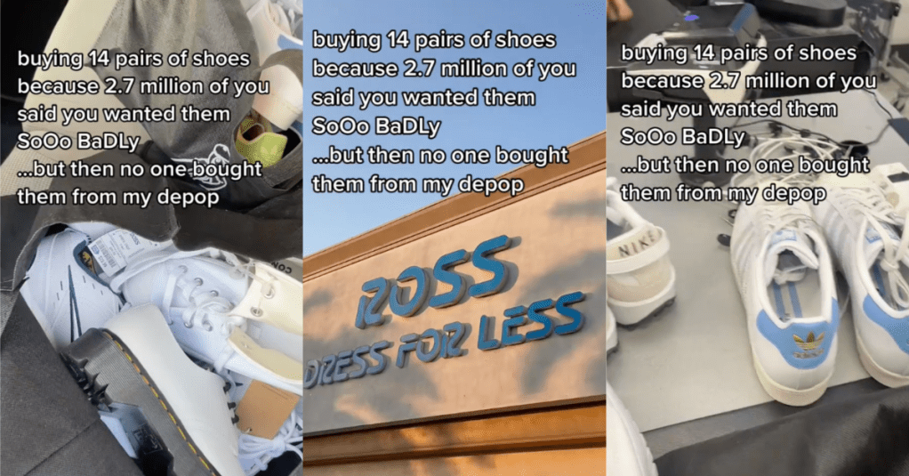 TikTokResellingShoes A Woman Returned 14 Pairs of Shoes at Ross After She Couldn’t Resell Them at Depop