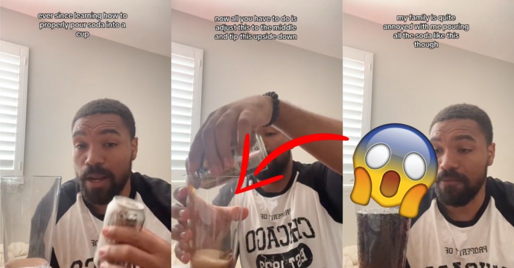 Man Shares The "Pro" Way to Pour Soda From a Can