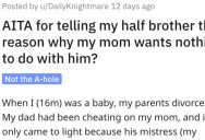 Is He Wrong for Telling His Half-Brother the Reason Why His Mom Doesn’t Like Him? Here’s What People Said.