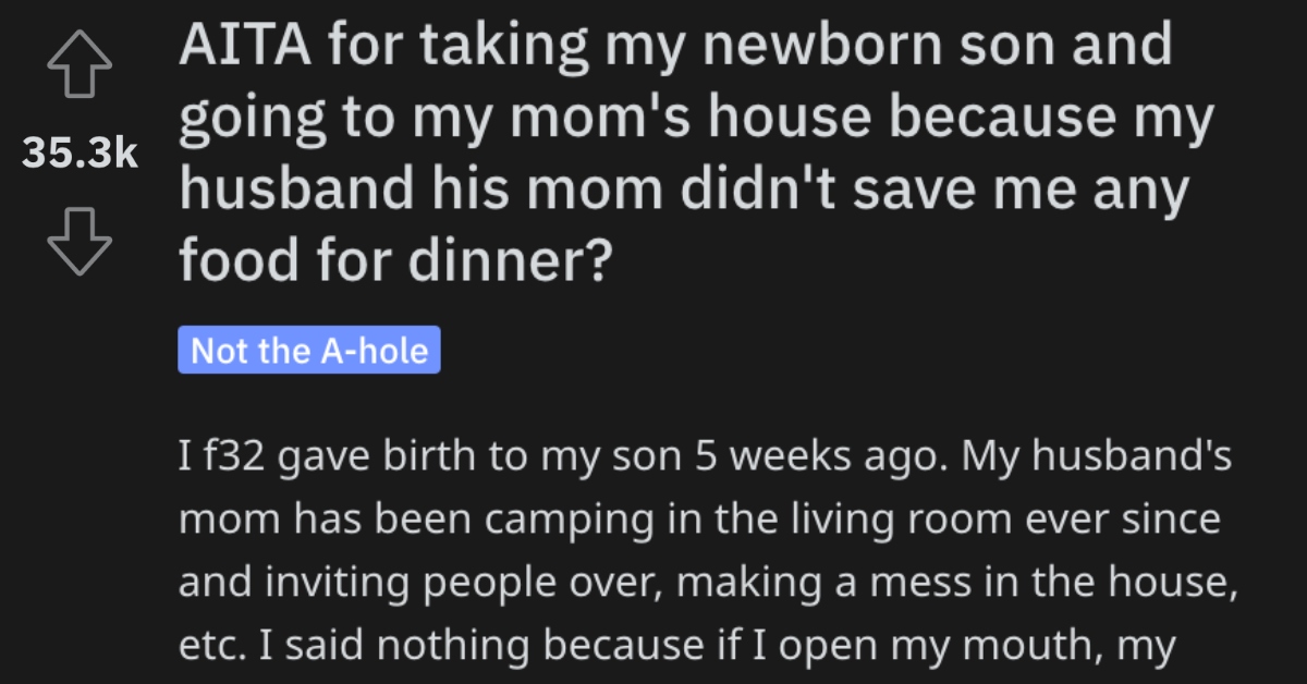 AITANoLeftovers She Took Her Baby to Her Mom’s House Because No One Saved Her Any Food. Did She Go Too Far?