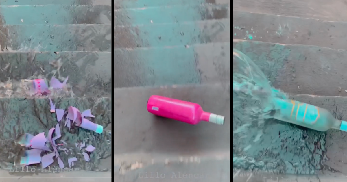 GlassBottleBreak Satisfying Watch. Why Videos Of Glass Bottles Rolling Down Stairs Are Going Viral