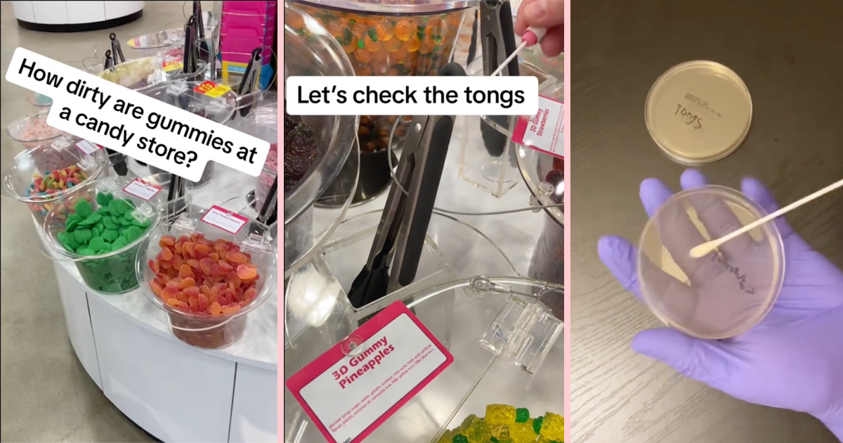 GummyCandyDirtyorClean How Gross Is The Candy In A Self Serve Store? HowDirtyItIs TikTok Account Swabs The Tongs And Candy To Find Out!