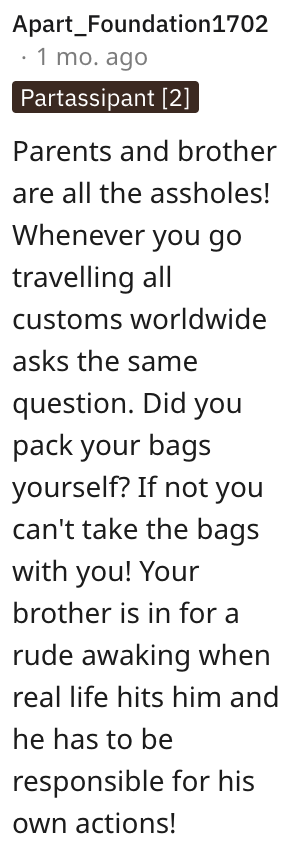 Screen Shot 2023 04 30 at 1.57.59 PM copy Guess what he had in his luggage? Woman Asks if She’s Wrong for Not Packing Her Brother’s Luggage and Letting Him Get Arrested