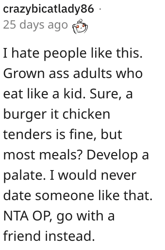 Screen Shot 2023 04 30 at 4.36.43 PM copy I thought it was a waste of time and money. Man Asks if He’s Wrong for Not Taking His Girlfriend to Nice Restaurants Because She Eats Like a Little Kid