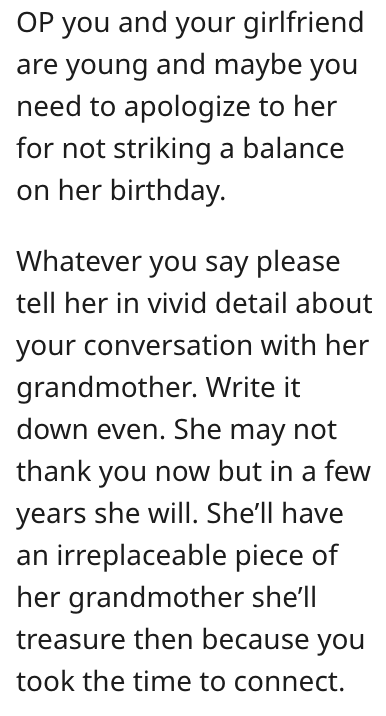 Screen Shot 2023 07 13 at 11.25.46 AM I was just talking with her grandmother. Man Wants to Know if He’s Wrong for Ignoring His Girlfriend on Her Birthday