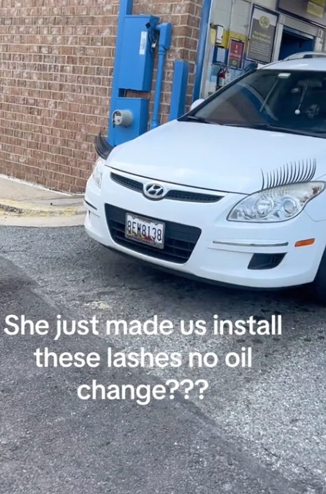 Screen Shot 2023 07 26 at 12.32.19 PM Me when I get a car. A Woman Went to an Oil Change Business to Get Lashes Put On Her Car
