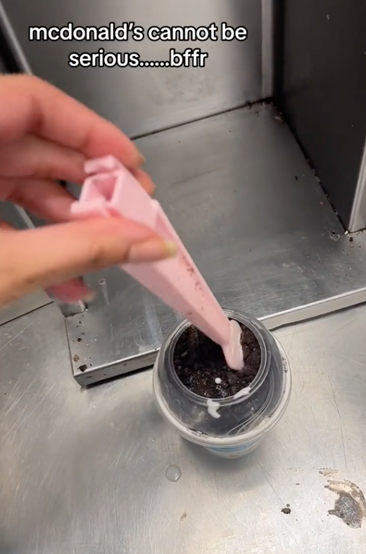 Screen Shot 2023 07 26 at 9.37.43 AM A McDonald’s Worker Shared a Video of the Gross Reusable Spoon Used to Make McFlurries