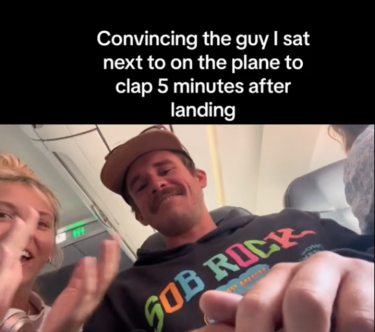 Screen Shot 2023 07 29 at 10.47.07 AM Marry him! Two Strangers on an Airplane Pranked Airplane Passengers And TikTok Thinks They Should Start Dating