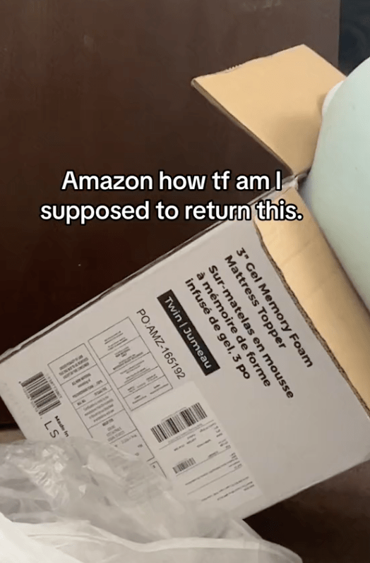 Screen Shot 2023 07 29 at 10.59.53 AM Amazon how tf am I supposed to return this. A Woman Ordered a Memory Foam Mattress From Amazon and It Didn’t Go Well