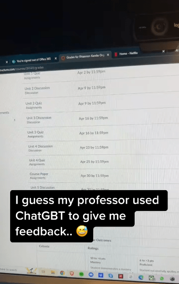Screenshot 2023 07 27 at 12.45.33 AM This Student Caught Her Professor Using ChatGPT To Give Feedback On Her Work