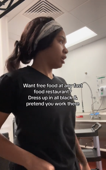 Screenshot 2023 07 29 at 5.59.35 PM Dress up in all black... Woman Posts A Hilarious Video Showing How To Get Free Food At Any Fast Food Joint
