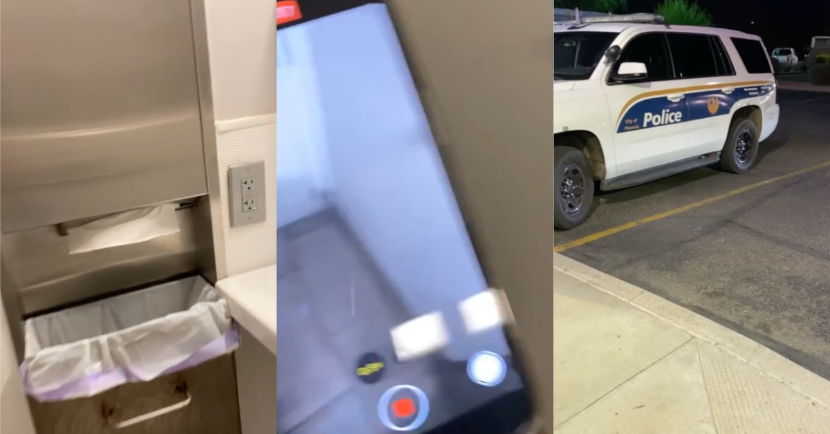 TIkTokHiddenBathroomPhone A Woman Found an iPhone Secretly Filming Her in a Bathroom’s Paper Towel Dispenser