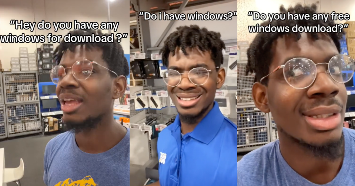 TikTokBestBuyWindows Best Buy Employee Pokes Fun About Customers Asking for Free Computer Operating Systems