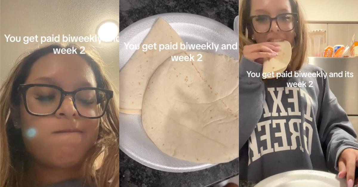 TikTokBiWeeklyPay A Woman Who Gets Paid Bi Weekly Shows What She Has to Eat When She Gets to Week 2