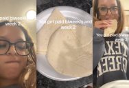 A Woman Who Gets Paid Bi-Weekly Shows What She Has to Eat When She Gets to “Week 2”