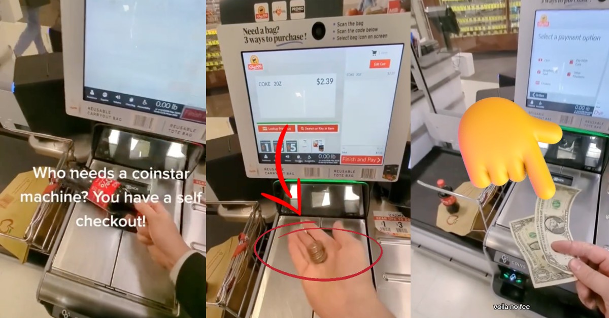 TikTokCoinstarHackSelfCheckout 1 Who needs a Coinstar machine? Customers Reveals Self Checkout Hack For Loose Change And One Special Quarter To Look For