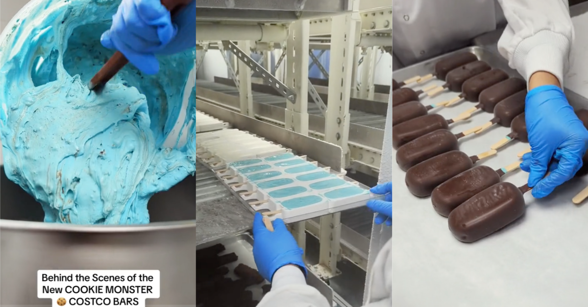 TikTokCookieMonsterCostco They were so good! An Employee Gave A Behind The Scenes Look At the New Cookie Monster Ice Cream Bars From Costco