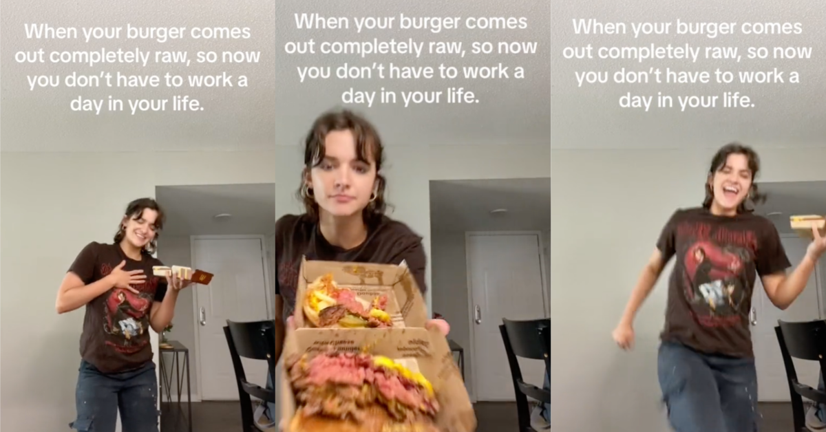 TikTokRawBurger Now you don’t have to work a day in your life. A McDonald’s Customer Received a Burger That Was Completely Raw