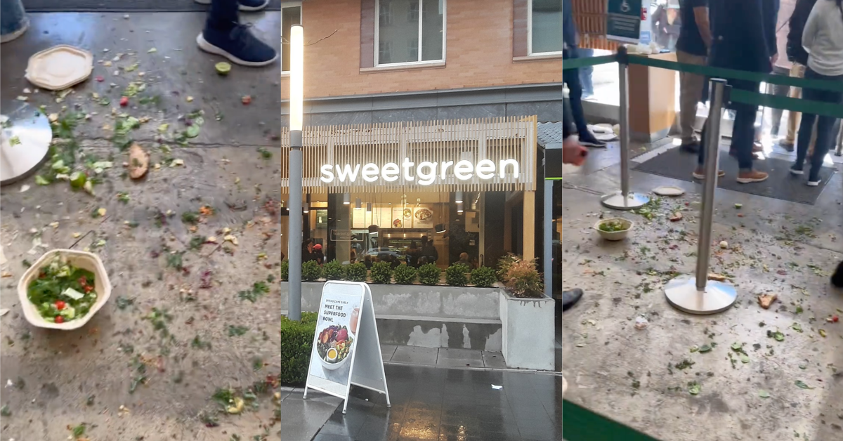 TikTokSweetgreenSalads For reasons I still don’t know. A Sweetgreen Customer Threw Salads All Over the Ground During a Temper Tantrum